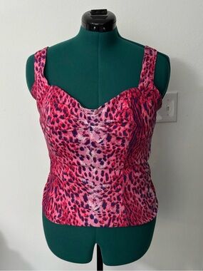 Vixen Pink Animal Print Bustier Top
